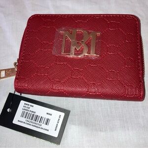 NWT‎ Badgley Mischka Wine Red Zip Around Wallet